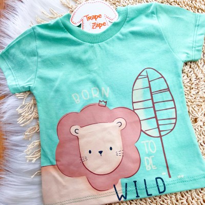 Conj. Camiseta Leão Born to be Wild e Bermuda - Verde
